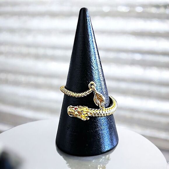 NIB Dragon's Tail Qiankun Lucky Ring, Red Eye Dragon Tail Wrap Ring, Adjustable - Picture 1 of 6